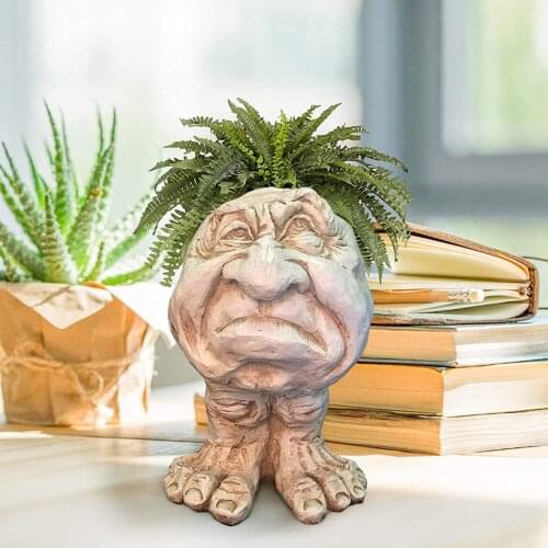 Mugglys The Face Garden Statue Planter Outdoor Garden Home styles Antique White Grumpys & Granny The Muggly Face Statue Planter