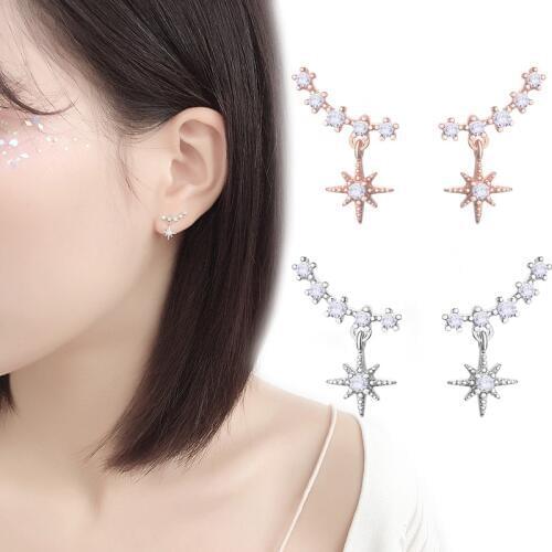 CHICVIE Fashion Hexagram Stud Earrings Crystal For Women DIY Star Earring Wedding Jewelry Statement Geometric Earrings SER190143