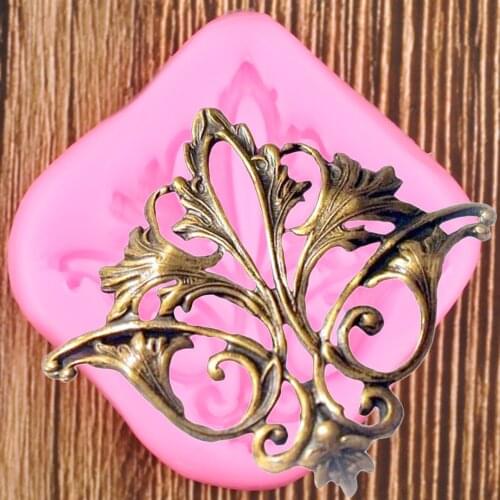Scroll Leaves Border Silicone Mold DIY Cupcake Topper Fondant Cake Decorating Tools Candy Polymer Clay Chocolate Gumpaste Moulds