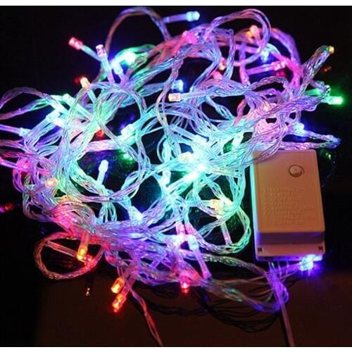 10M 100 Led String Garland Christmas Tree Multi-color Fairy Light Non-Waterproof Home Garden Party Outdoor Holiday Decoration