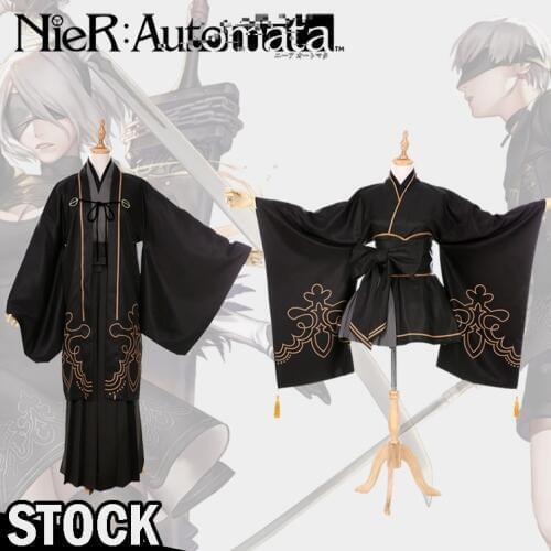 [STOCK]Game NieR Automata Figure 2B 9S Fanart Kimono Suit Uniform Halloween Cosplay Costume Party Outfit For Women New