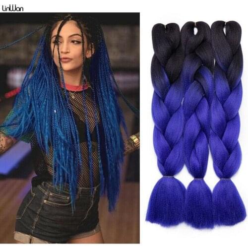 24 inch Jumbo Hair Extensions Ombre Braiding Hair Crochet Box Braids Hair Yaki Kane kalon African Braided Hair Pink Fake hair