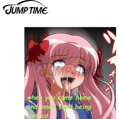 Jump Time 13 x 13cm Hentai Waifu Girl Food Cooking Bumper Car Stickers Laptop Refrigerator Decal VAN Air Conditioner Graphics