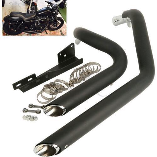 Motorcycle Exhaust Pipes Custom Staggered Shortshots For Harley Sportster XL Iron 883 1200 2004-2013 2012 2011 2010 Motorbike
