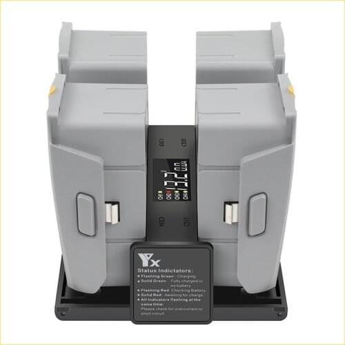 Yx 4 in 1 Portable Mavic Air2/2S Battery Charger For DJI Mavic Air 2 Converter Battery Charging Hub Smart Charger digit Screen