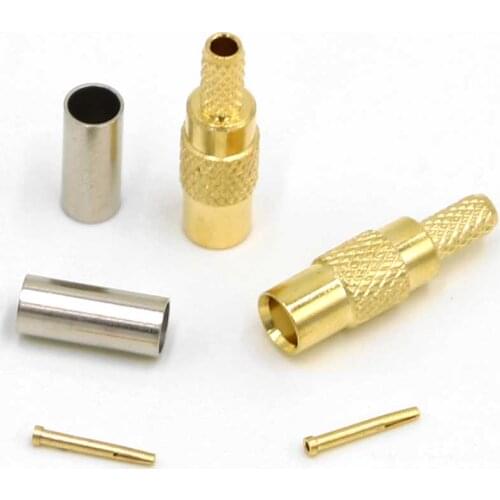 1PC new MMCX female RF coaxial cable crimper RG316, RG174, LMR100 cable straight gold-plated adapter