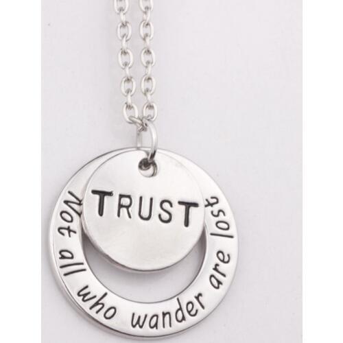 10PCS Creative Simple Lettering Not all who wander are lost Inspirational Necklace Jewelry For Christmas Gift