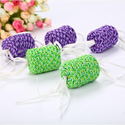 2PCS Cat Chew Toy Funny Interactive Assorted Cat Play Toy Pet Bite Toy Pet cat ribbon roller throwing toy Kitty Kitten Toys