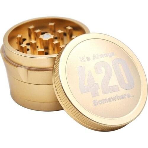 420 Aviation Aluminum Herb Weed Grinders 4-Layers 63 MM Tobacco Shredder Portable Spice Crusher Smoking Accessories Dropshipping