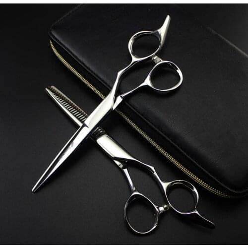 6" Professionals Hairdressing Hair Cutting Scissors Salon Barber Shears Stainless 440C blind hole Scissorss Pet Beauty Tool Set