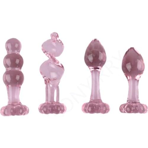 Flower Base Anal Plug Sex Toy Crystal Rod Female Glass Anal Plug Adult Sex Toys Masturbation Equipment Toys for Adults 18