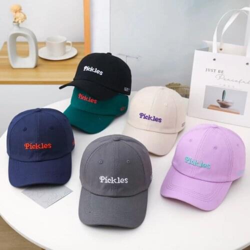 Spring And Summer Trend Baseball Cap Solid Color Cotton Letter Embroidery Outdoor Leisure Sports Sun Protection Curved Brim