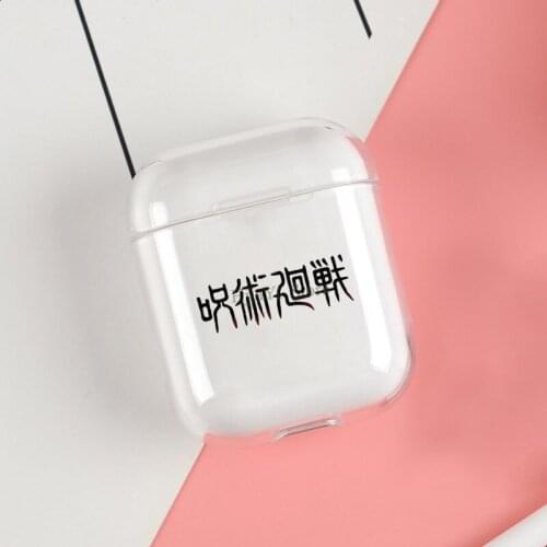 Jujutsu kaisen logo Cases For Apple AirPods 1 2 Case Clear Wireless Bluetooth Earphone Case Protective Shell