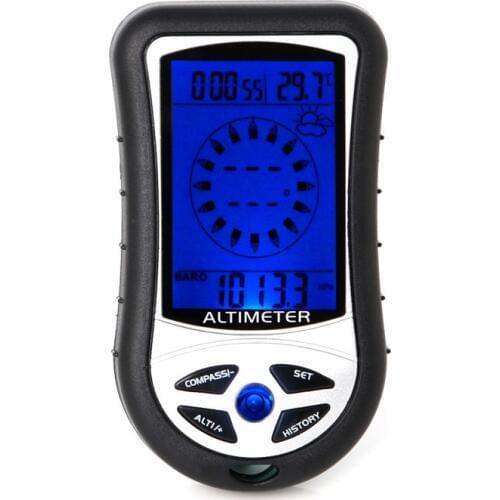 8 in 1 MultiFunctional Digital LCD Compass Altimeter Barometer Thermo Temperature Calendar Clock Drop Shipping Support