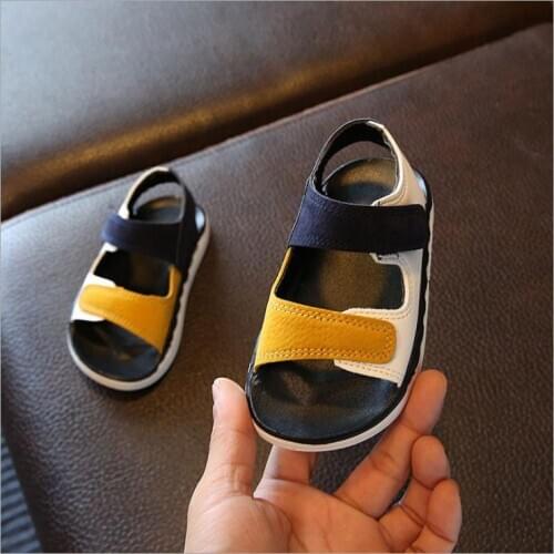 2020 Childrens Sandals High Quality Kids Shoes Baby Boy Girl Patchwork Summer Beach Sport Soft Leather Sandals Shoes Sneakers