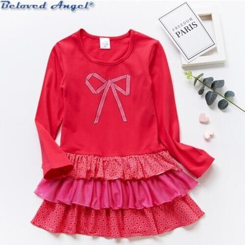 Beloved Angel Long Sleeve Girls Dress Winter Children Costume Casual Dresses Christmas Baby Girls Clothes Tutu Princess Dress