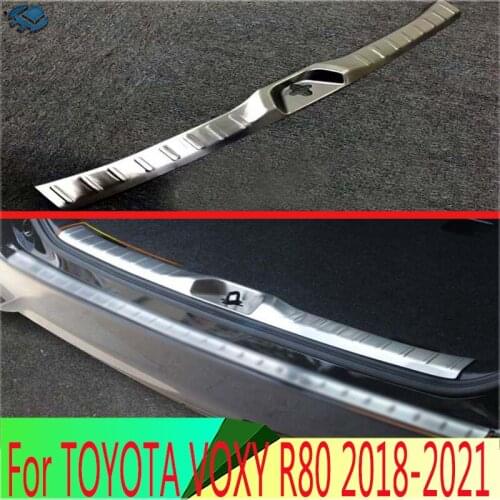 For TOYOTA VOXY/NOAH R80 2018 2019 Stainless Steel Rear Trunk Scuff Plate Door Sill Cover Molding Garnish