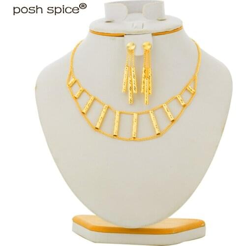 Franch Gold Jewelry sets Round Necklace/Earrings for Women Arab/Africa Jewelry set Girls Birthday Gift