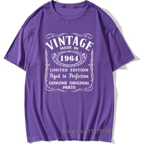 Made in 1964 Interesting Birthday Bresent T Shirt Fathers Day Gift Design 100% Cotton Retro TShirts Male Vintage Print Clothes