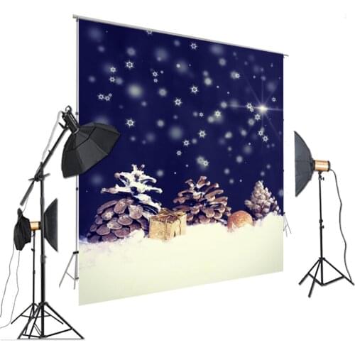 HUAYI Christmas Backdrops For Photography Winter Photo Blue Backgrounds Filming Photobooth Photoshoot Wallpaper