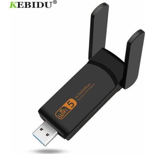 KEBIDU 1900Mbps USB 3.0 WiFi Adapter 2.4GHz 5.0GHz External Wireless Network Card Dual Band Wifi Receiver Adapter 300Mbps