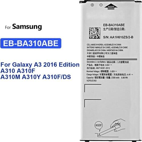 Polymer Li-ion Battery 2300mAh For Samsung GALAXY A3 2016 Edition A310 SM A310F A3100 EB BA310ABE Battery EB-BA310ABE