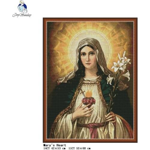 Maryss Heart Cross Stitch kit DIY Character Pattern Embroidery Set 14CT 11CT Canvas Needlework Kit Home Decoration Painting