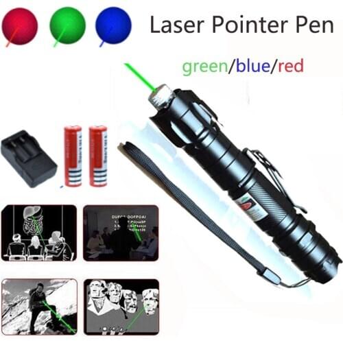 Multiple choices High Power green Laser Pointer Red purpleLazer Light Pen Powerful Laser sight 2 in 1Detachable 18650 battery
