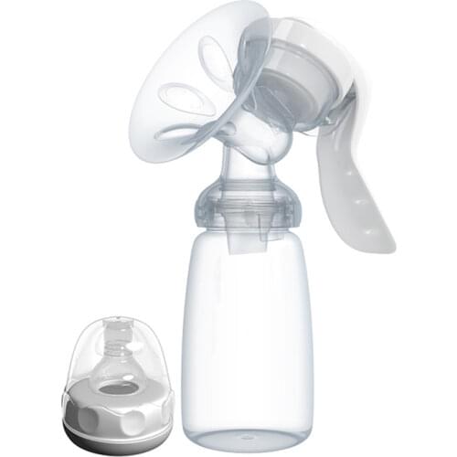 Manual Breast Pump Powerful Baby Nipple Suction 150ml Feeding Milk Bottles Breasts Pumps Bottle Sucking T0099