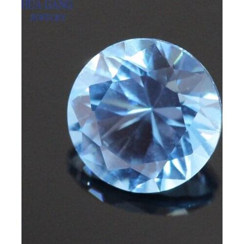 Sea Blue Nano Stone Round Brilliant Cut Synthetic Gems For Jewelry 0.8~6.5mm Free Shipping
