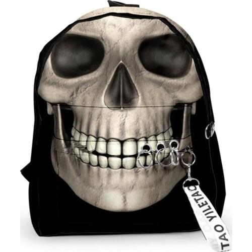 2021 3D Print Backpacks Halloween Teenager Students School Bags Men/Women Outside Travel Waterproof Oxford Skull Backpack Bags