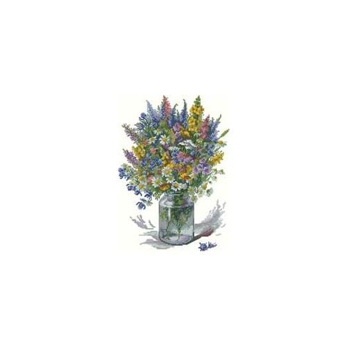 Thistle bouquet Needlework,For Embroidery,DIY 14CT Unprinted Arts Cross stitch kits Set Cross-Stitching Home Decor