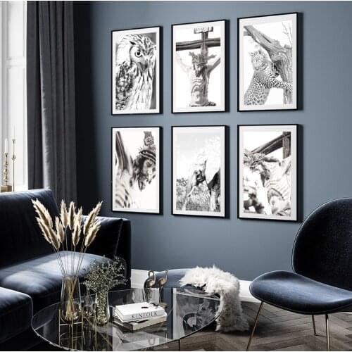 Animals Canvas Poster Jesus elephant leopard Owl Wall Art Print Modern Animal Painting For Home Decoration Living Room Picture