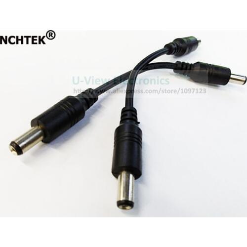 NCHTEK Dual DC 5.5x2.1mm male To male Power Connector Cable For CCTV Systems/Free DHL shipping/200PCS