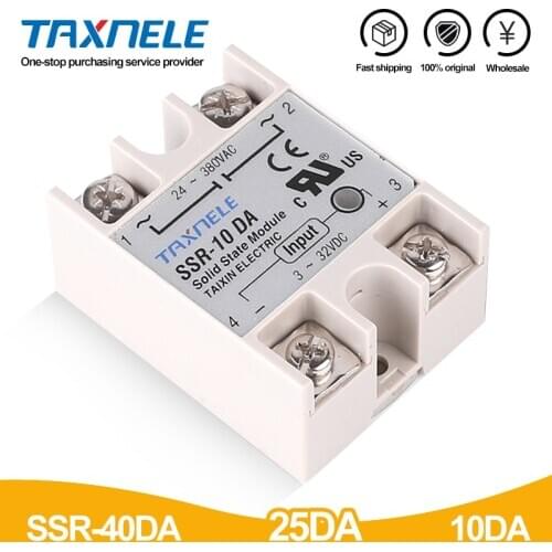 Single Phase Solid State Relay SSR-40DA SSR-25DA SSR-10DA DC To AC 3-32VDC Input 24-380VAC Output solid state relay