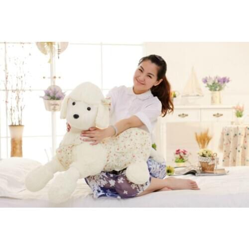 Valentines Day present floral skirt prone dog plush toy soft toy poodle throw pillow birthday gift w5347