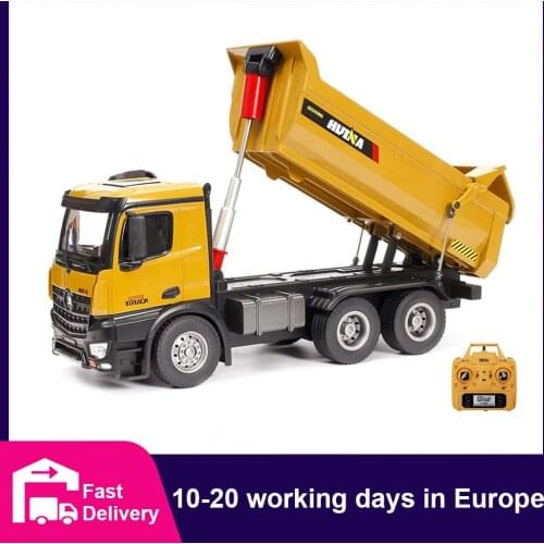 HUINA 1:14 RC Truck Tractor Caterpillar Alloy Engineering Car Remote Control Car Excavator 10 Channel RC Dumper Toys for Boys