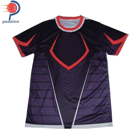 Crew neck Short Sleeve Custom Stripes E-sport Video Gaming Team Shirt Jerseys