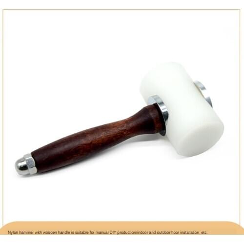 SMVAUON Handheld Leather Carving Hammer Cowhide Punch Cutting DIY Craft Nylon Hammer Tool with Wood Handle Leathercraft Carving