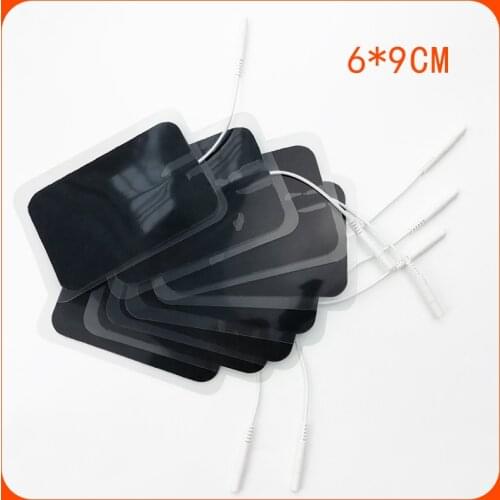 6*9cm Large Size Self-adhesive non-woven fabric with tail wire 2.0mm hole electrode for body massager digital therapy mahine pad