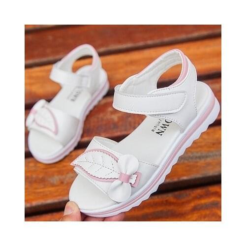 Little Girls Shose Summer Kids Sandals 2021Fashion Flowers Flat Sandals For Children Princess Shoes 3 4 5 6 7 8 9 10 11 12 Year
