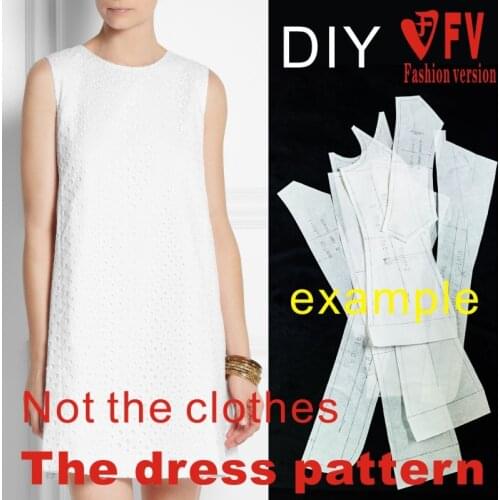 Clothing DIY The dress Dresses Sewing Pattern cutting drawing Womens Dress Sewing Template BLQ-56