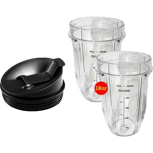 2pcs 18 oz Ounce Cup with Sip N Seal Lids Spare Replacement Parts Accessories for Nutri Ninja Auto-iQ and Duo Blenders Juicer
