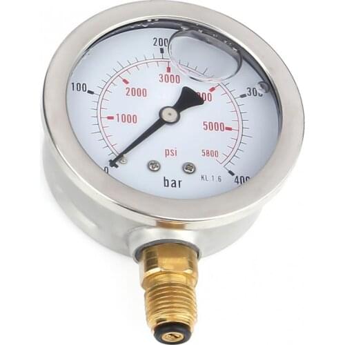 Hydraulic Hose Test Point Coupling *2-BSP1/4 + 0~400BAR/6000PSI Gauge+ 1.5m Hose Digital Pressure Meter
