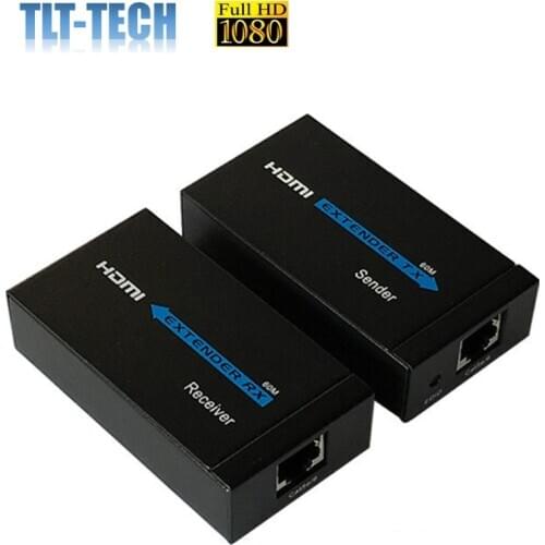 HDMI Extender,164 Ft Full HD Uncompressed Transmit,Up to 1080P@60Hz Over Single Ethernet Cat5e/Cat6/Cat7