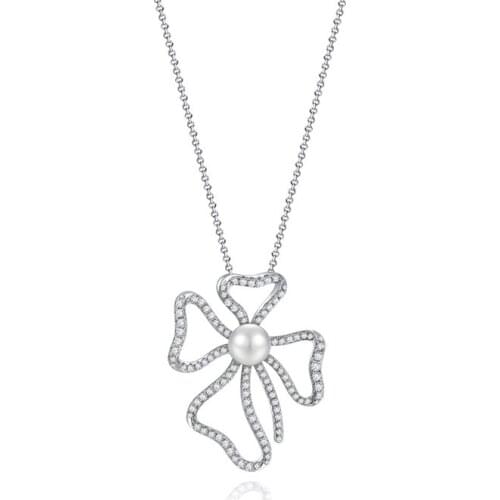 Designer Fashion 925 Sterling Silver Jewelry 3A Cubic Zirconia Party Necklace