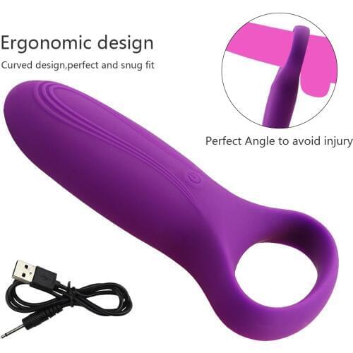 Time Delay Vibrating Cock Ring with Massager Brush Silicone Sex Toys Quiet USB Charged Penis Rings Vibrator 10 Speed sex Product