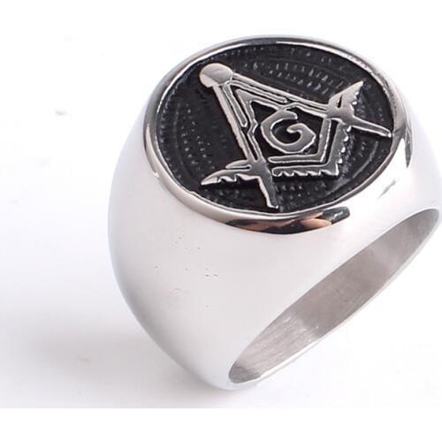 Domineering masonic ring casting Punk Gothic free Mason 316l Stainless Steel finger rings for men wholesale