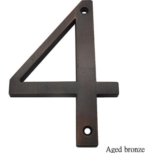 Aged Bronze 101mm House Number House Door Address Number Digits Zinc Alloy Screw Mounted Big Door Address Sign #4