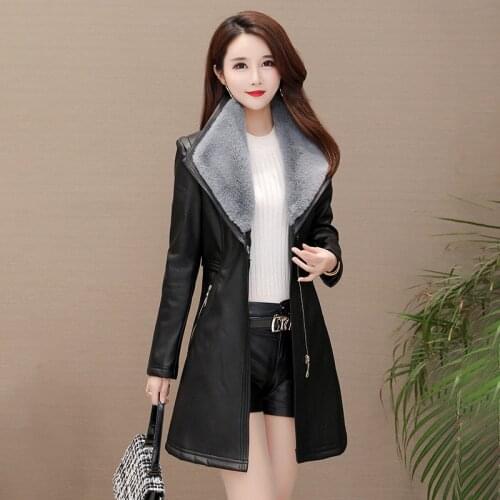 Yeqedu Women's Leather Jackets With Fur